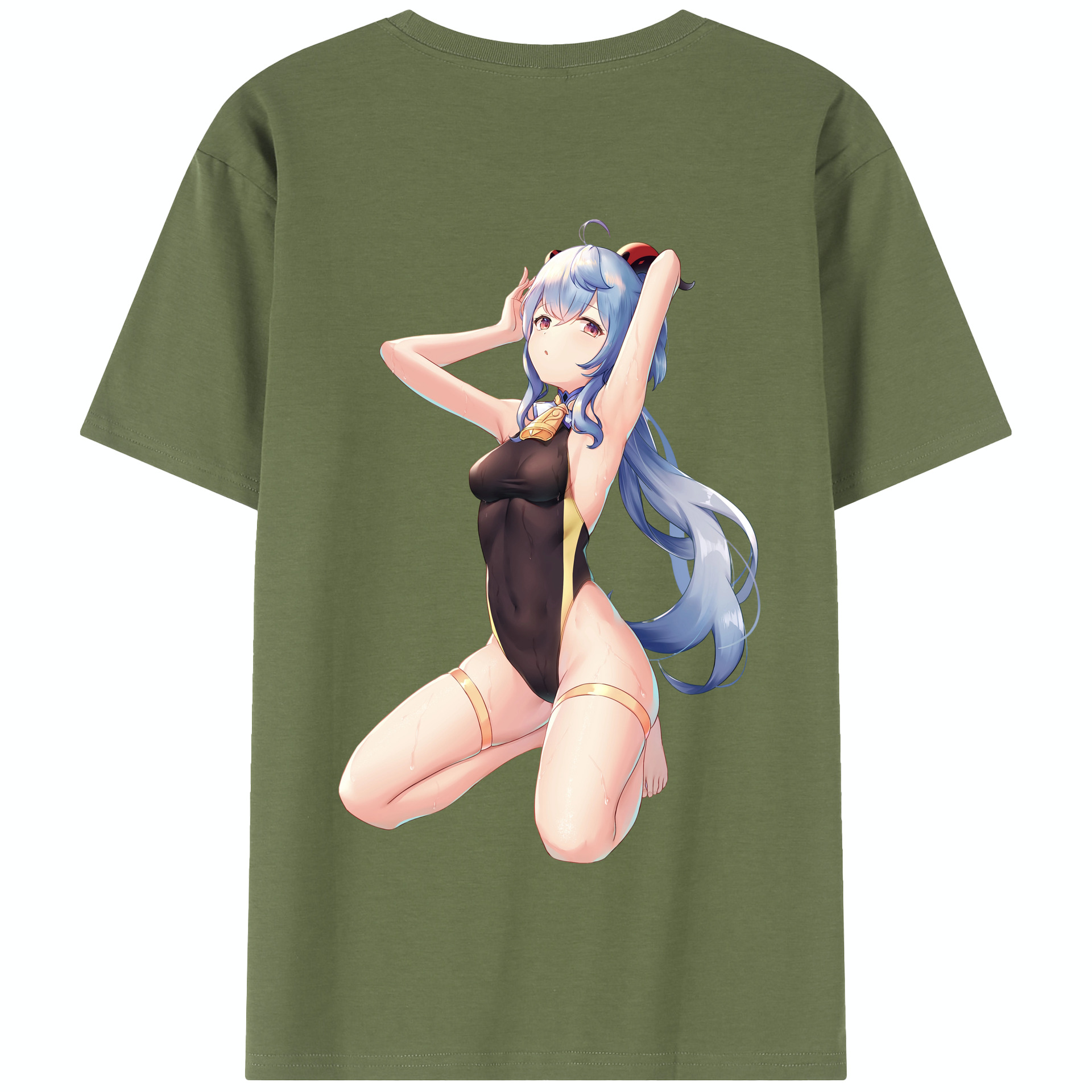 げんし神 甘雨 かんう genshin Ganyu 綿100％半袖Tシャツ（背面プリント）